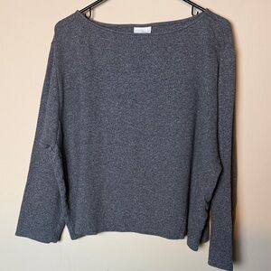 Pure Jill long sleeve cropped cotton top quiet luxury size L minimal lagenlook